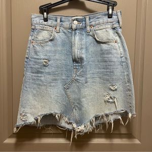 Zara Distressed Denim Mini Skirt Size S Excellent Condition